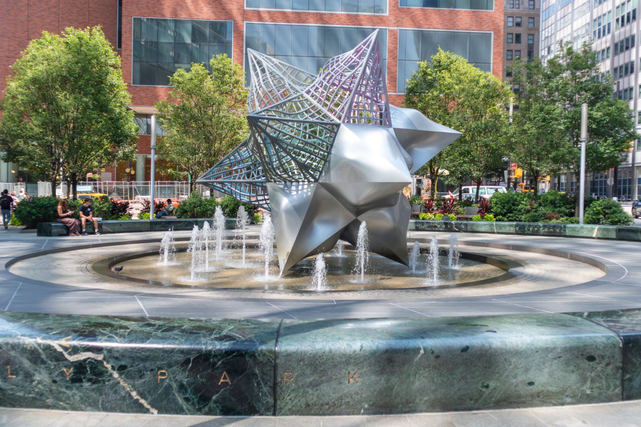 seating around a fountain