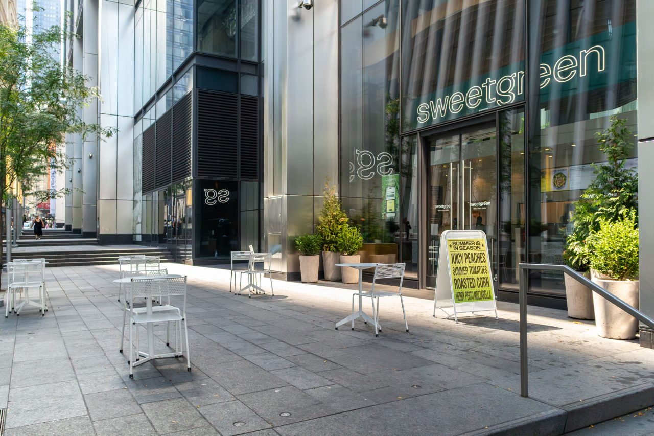 seating outside sweetgreen