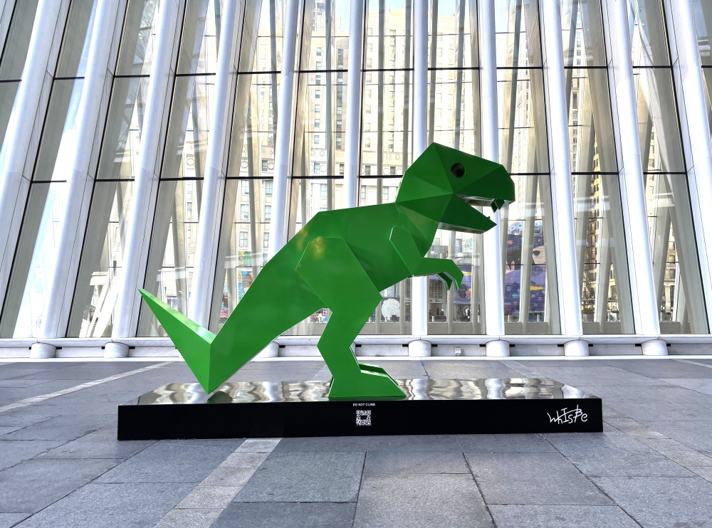 dinosaur giant sculpture outdoors